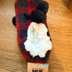 Muk Luks Women's Red and Black Slipper Socks